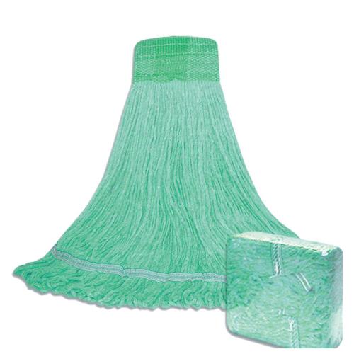 ABCO Green Grease-Beater Industrial Wet Mop Head Replacement, 12/Pack