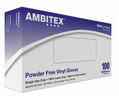 Gloves,Vinyl,Pf,Small,100/Bx
