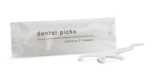 Diverdifeid Hospitality Solutions Dental Floss Picks - Set of Two in Paper Sachet 500/case