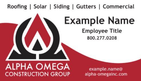 Alpha Omega Business Cards Qty 250