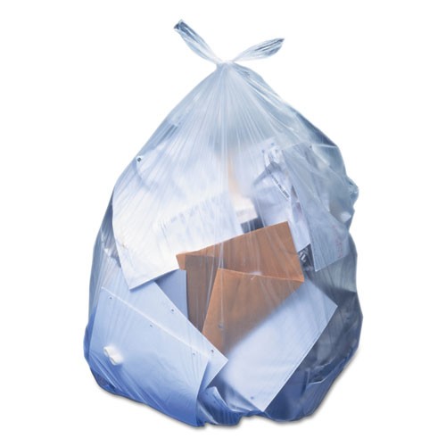 Heritage 0.65 mil Can Liner, 33 gal Capacity, 39" Length x 30" Width x 0.65 mil (17 Micron) Thickness, Low Density, Clear, 250 / CTn