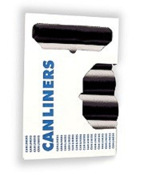 Heritage Low-Density Repro Can Liner, 60 Gal, 1.2 Mil, 38 X 56, Black, 5/20, 100/CTn