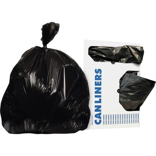Heritage Bag Repro Can Liners, 60 Gallon, 38" x 58", 1.5 mil, Black, 100 Bags/Carton