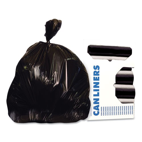 Heritage 1.2 mil Repro Can Liner, 45 gal Capacity, 46" Length x 40" Width x 1.2 mil (30 Micron) Thickness, Low Density, Black, 100 / CTn