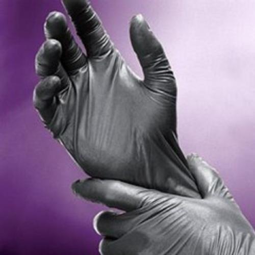Black Gloves on Hands