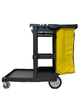 3 Shelf Janitor Cart  Black
