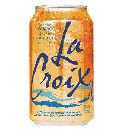 Sparkling Water, Orange Flavor, 12 oz Can, 24/Carton