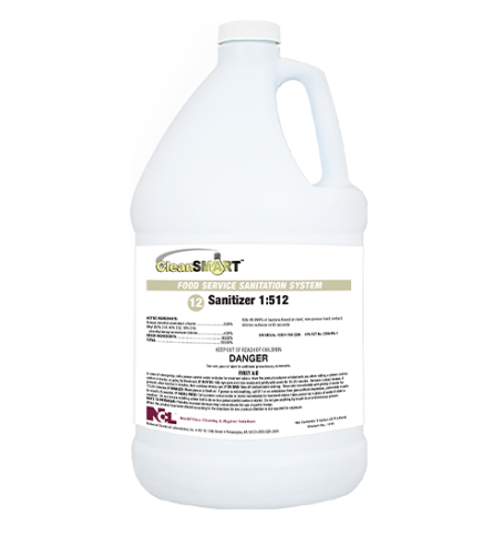 NCL Food Service Sanitizer, 1 Gallon, 4/Case