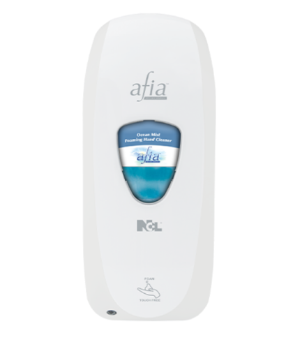 NCL Afia Touch-Free Soap & Sanitizer Dispenser, White