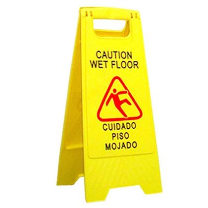 Yellow Plastic Caution Sign