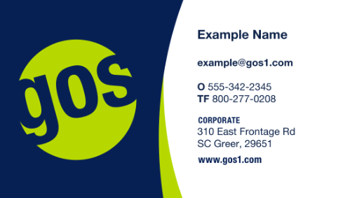 Branded business card example for managed print service