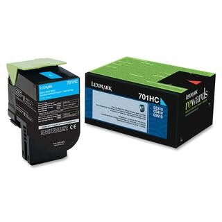 Lexmark Unison 701HC Toner Cartridge, Laser, High Yield, 3000 Pages, Cyan, 1/EA