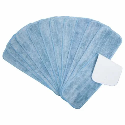 Microfiber Flat Wet Mop, 18", Blue, 1 Dozen
