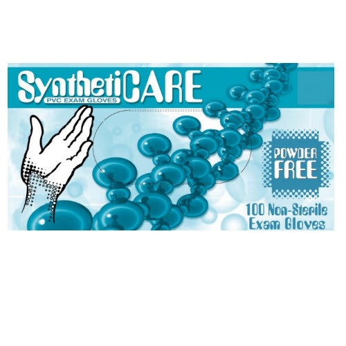 Emerald Syntheticare Powder-Free Vinyl Exam Gloves, 5 Mil, Size Small, 100/BX