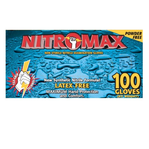 Emerald NitroMax Powder-Free Nitrile Exam Gloves, 5 Mil, Size Small, 100/BX
