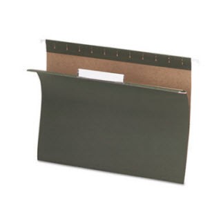 Pendaflex 1/3 Cut Standard Hanging File Folders, Letter 8 1/2 x 11 Sheet Size, 1/3 Tab Cut, 11 pt. Folder Thickness, Standard Green, Recycled, 25/BX