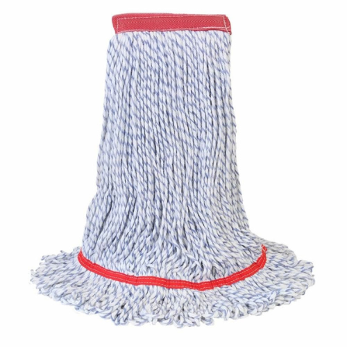 O-Cedar Commercial Finishing Loop-End Mops, Large 4-Ply Rayon Synthetic Blend,  1 1/4 Narrow Headband, 12/CT