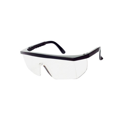 RADNOR Retro Black Safety Glasses With Clear Anti-Scratch Lens, 1/EA