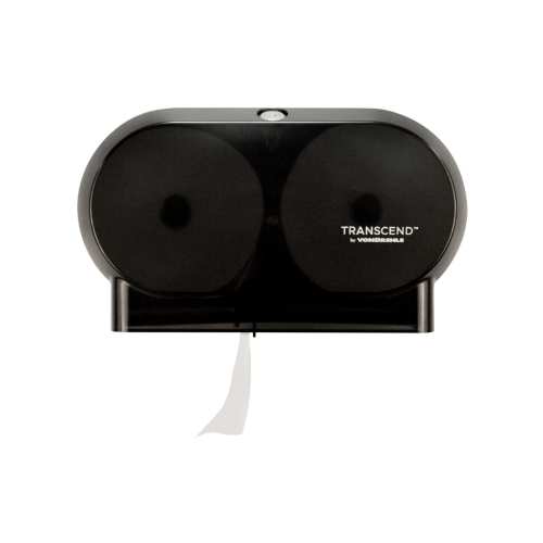 Transcend Mini Smart-Core Twin Tissue Dispenser, Black, 1/EA
