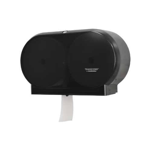 Transcend Twin Smart-Core Jumbo Roll Tissue Dispenser, Black, 1/EA