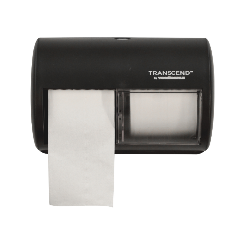 Transcend Side by Side Smart-Core Bath Tissue Dispenser, Black, 1/EA