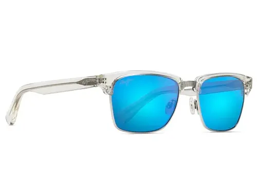 Maui Jim Kawika Unisex Crystal Frame Blue Hawaii Lens Polarized Sunglasses