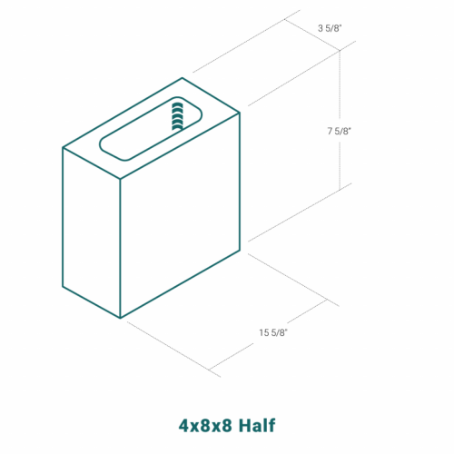 BLOCK HALF 4X8X8 288/p
