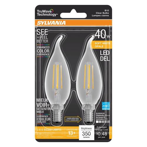 BULB LED B10/C CLEAR SFTWHT 4W