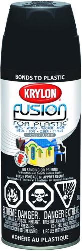 SPRAY PAINT KRYLON FUSION GLOSS BLACK  12oz