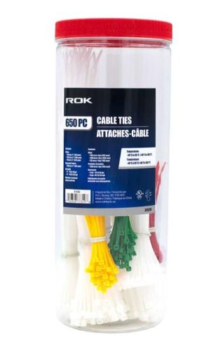 ROK CABLE TIES ASSORTED 650 PC