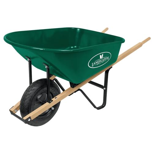 WHEELBARROW 6CUFT STEEL GREEN TRAY