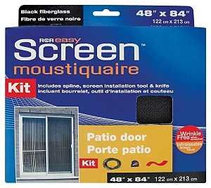 SCREEN 48"x84" REPAIR KIT BLACK W/TOOL, KNIFE & SPLINE