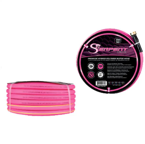 HOSE 5/8X25' SERPENT PINK GARDEN 150PSI NEW LINE