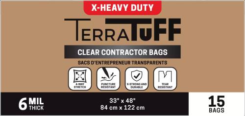 TERRATUFF CONTRACTOR CLEAR 6ML GARBAGE BAG  15/BX
