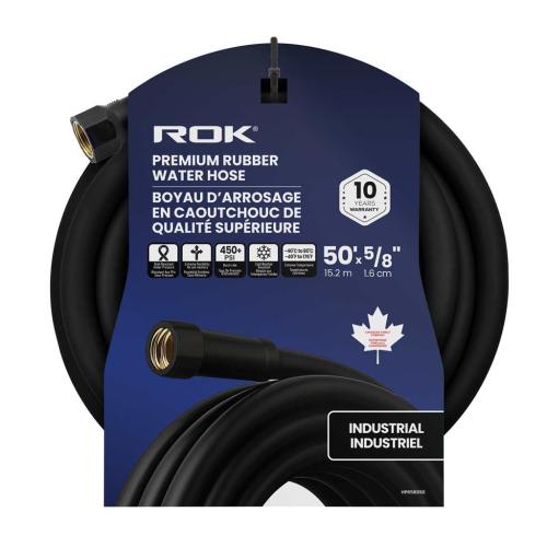 5/8" X 50' ROK PREMIUM RUBBER WATER HOSE