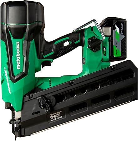 Metabo HPT 36V MultiVolt Cordless Framing Nailer  Uses 21 Degree Full Round Head Plastic Strip Nails Includes Battery and Charger