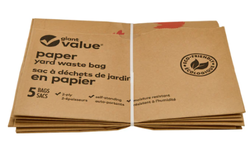 PAPER BAG YARD WASTE PLAIN 5/PK