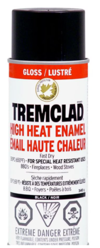 TREMCLAD SPRAY HGH-HT GLB 340G GLOSS BLACK