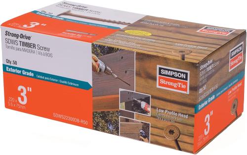 TIMBER SCREW 3" 50PK DOUBLE BARRIER COATING & T40 WASHER HEAD COLOUR:TAN