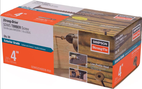 TIMBER SCREW 4" 50PK