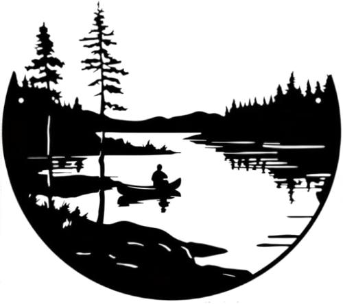 METAL WALL ART LAKE VIEW