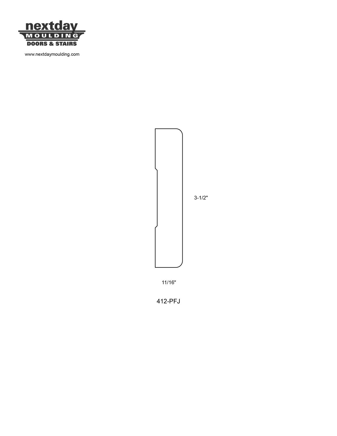 11/16 X 3-1/2 X 16 FT PFJ SANITARY CASING - Next Day Moulding Doors ...