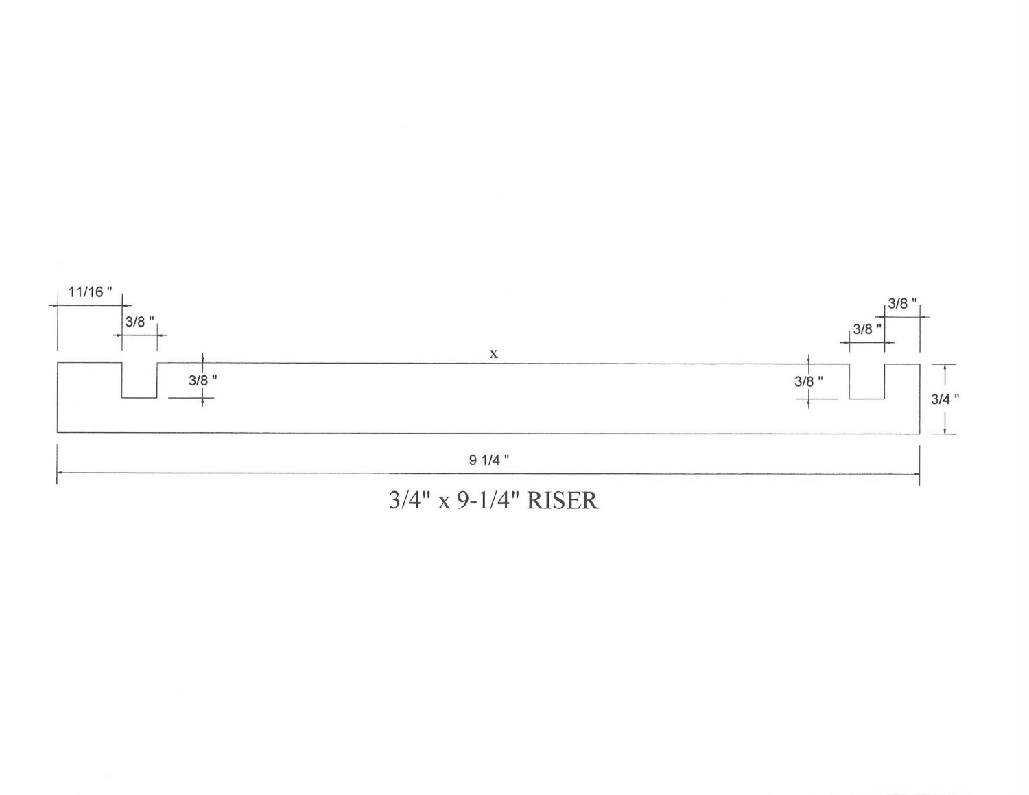 3/4 X 9 1/4 x 48 SOLID PRIMED POPLAR RISER for 3/4 & 5/4 TREADS - Next ...