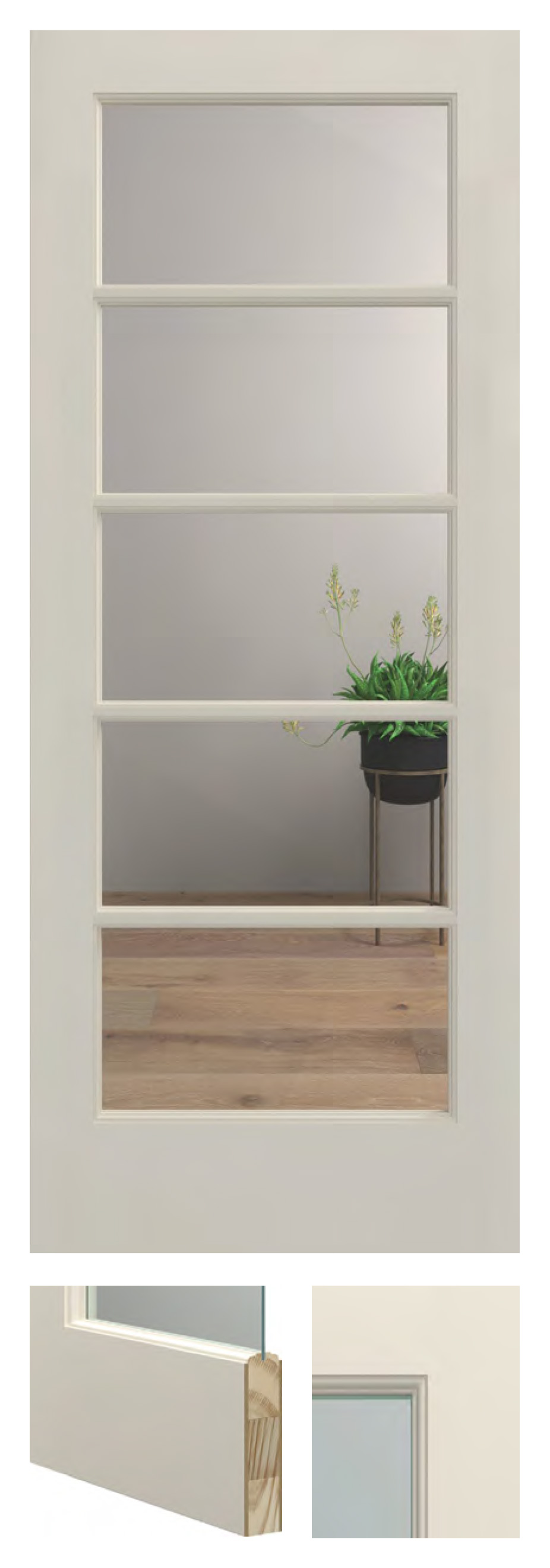 5 Lite Clear Glass Ovolo - PR-1505