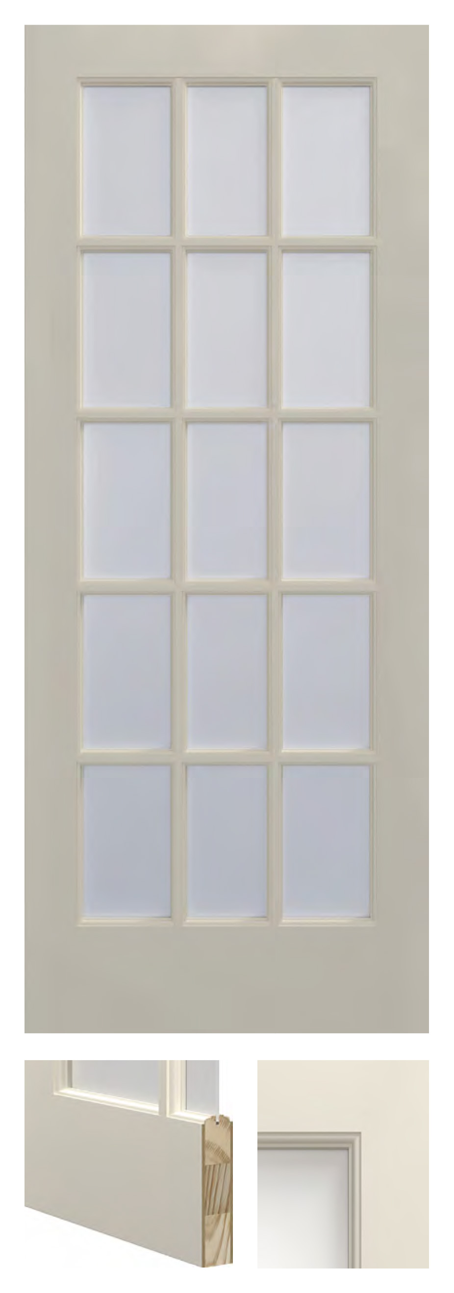 15 Lite White Laminate Glass Ovolo - PR-1515WL
