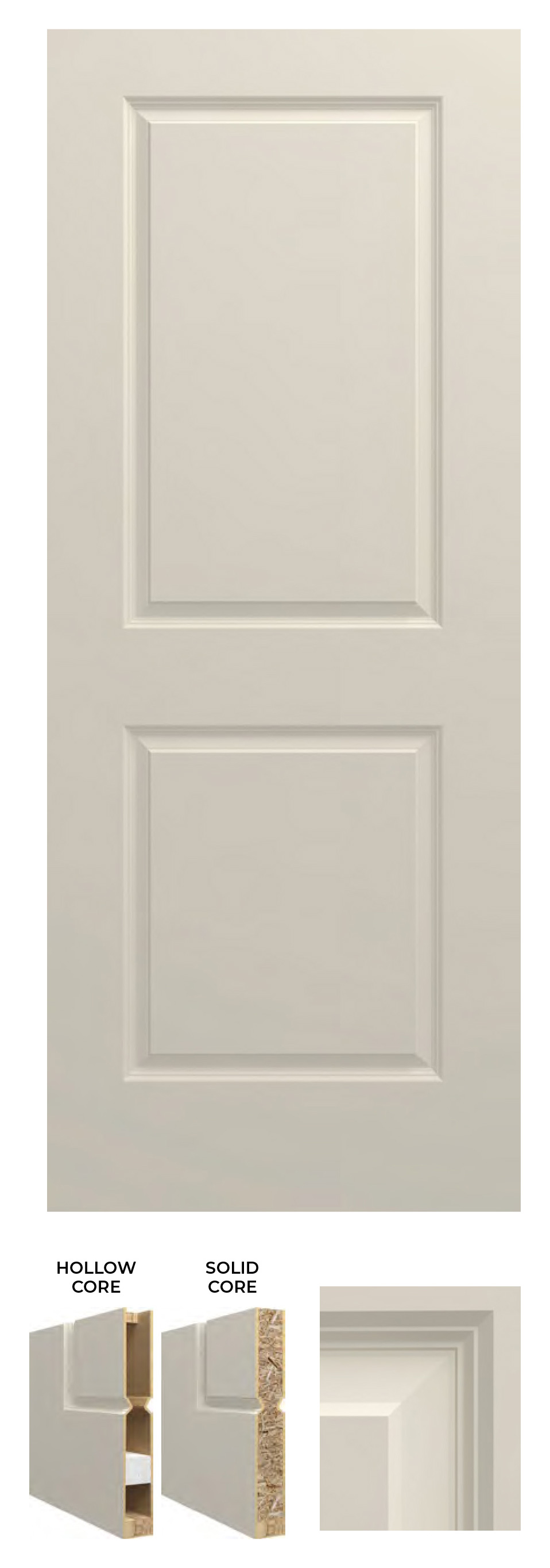 2 Panel Raised Cove and Bead - Carrara