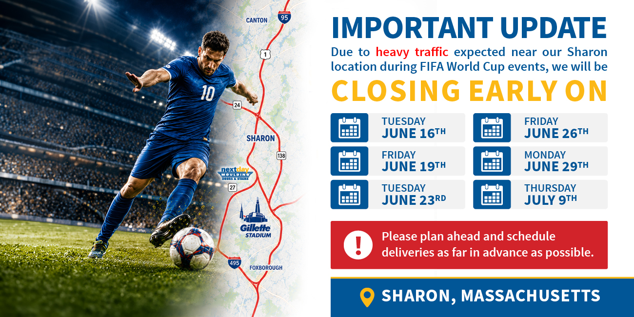 IMPORTANT SCHEDULE UPDATE  - Due to FIFA World Cup games at Gillette Stadium, traffic delays in  the Sharon area are expected.