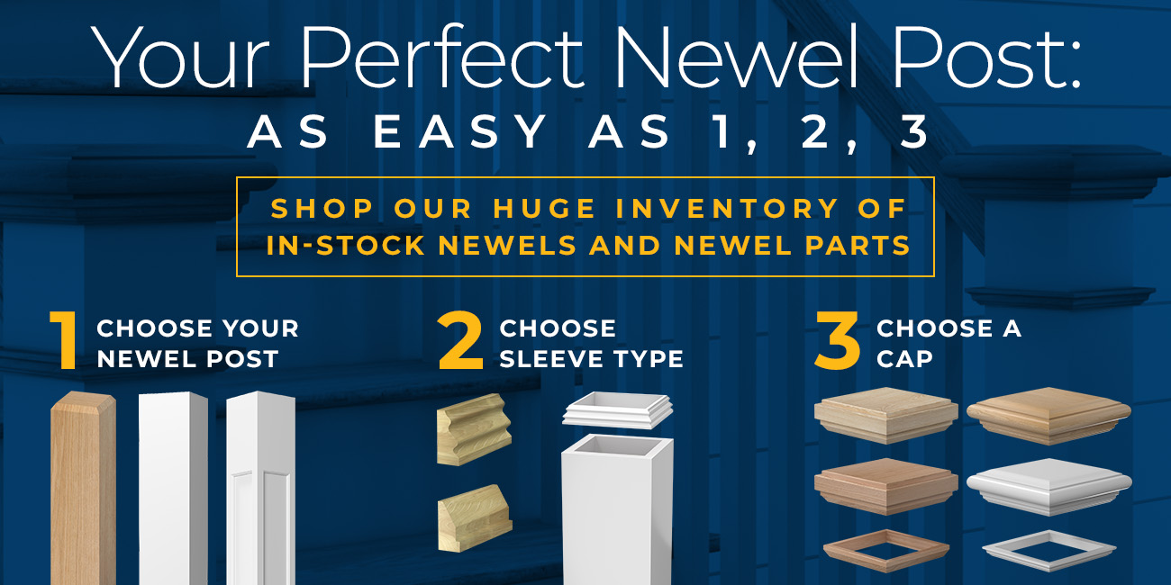 Your Perfect Newel Post as easy as 1,2,3