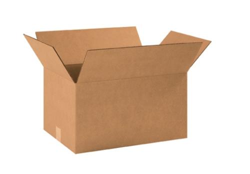 Corrugated Boxes, 18 1/2" x 12 1/2" x 10", Kraft, 20/Bundle