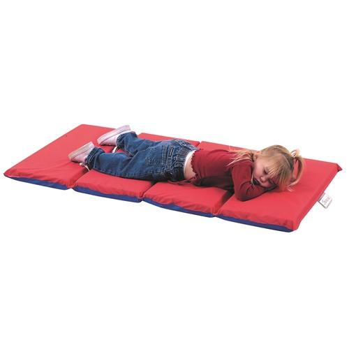 2" Infection Control Folding Mat - Red/Blue 4 Sections